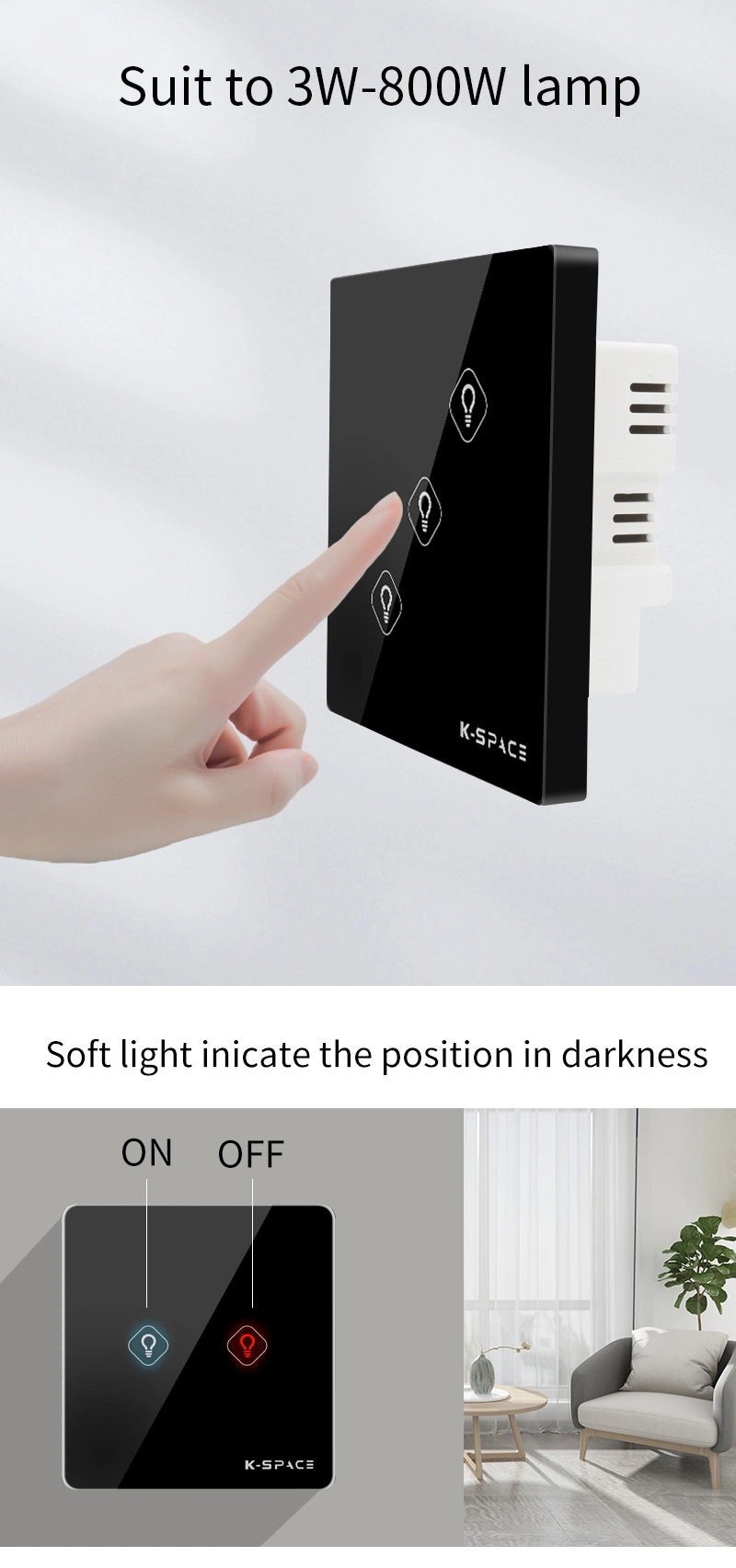 Tuya Smart Switch Zigbee WiFi Wall Switch Touch Glass Panel Switch Light Switch